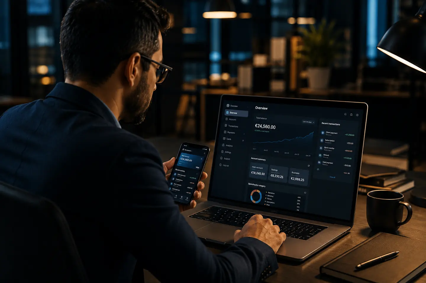 Illustration : console de gestion de comptes, rôles et abonnements